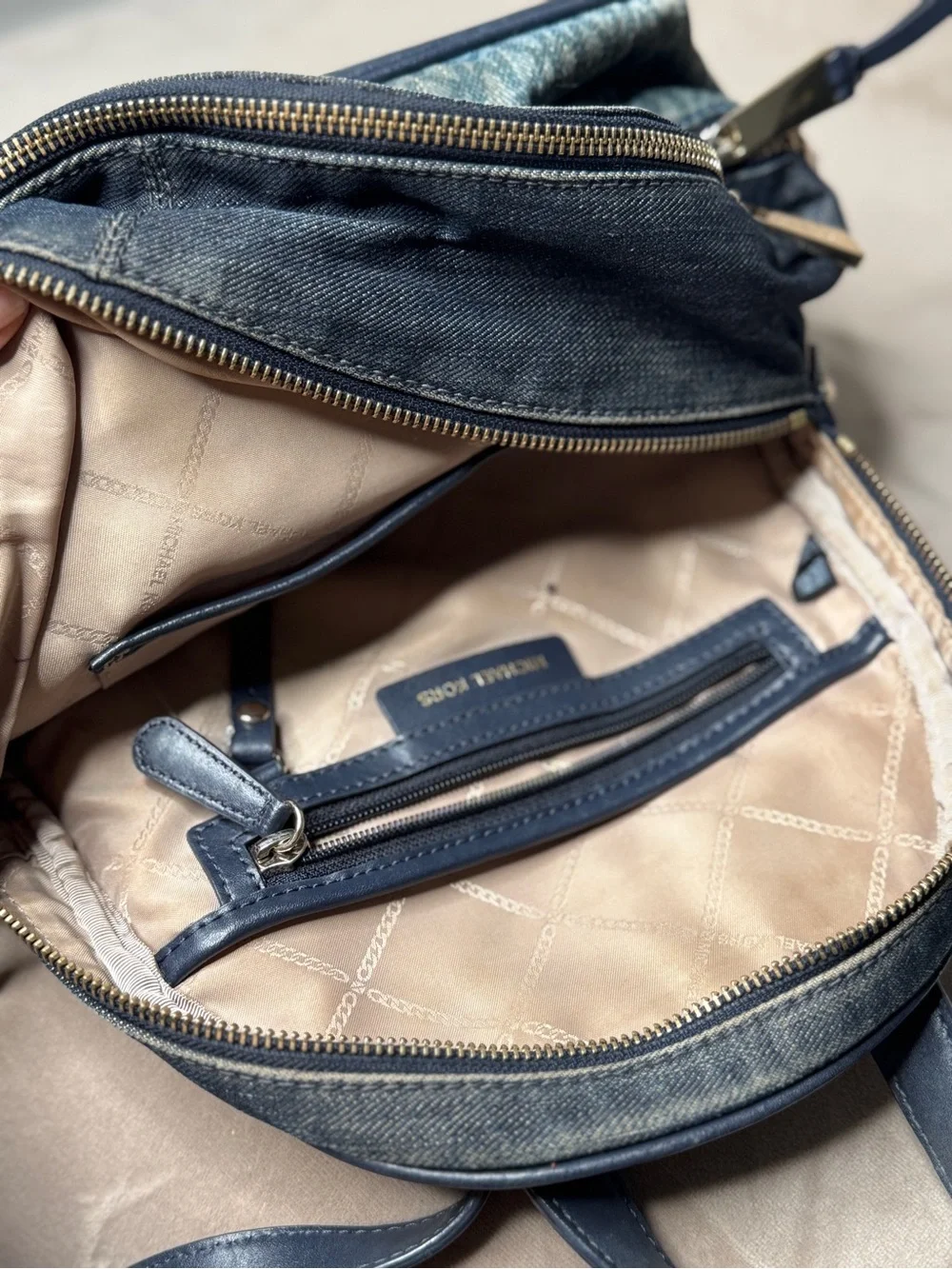 Michael Kors Denim Logo Backpack in Blue